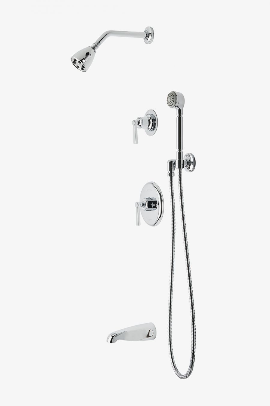 Discover Transit Pressure Balance Shower Package With 2 3 4 Head Handshower Tub Spout And Diverter Lever Handle Online Waterworks